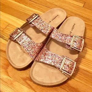 New Madden Girl 8.5 sandals  glitter blush multi